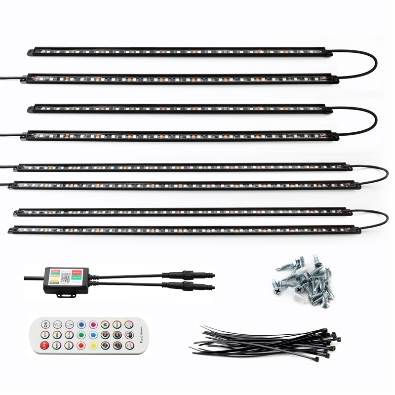 12V IP68 RGB LED Light Strip Auto Ambient Lighting Kit Multi Mode App Control