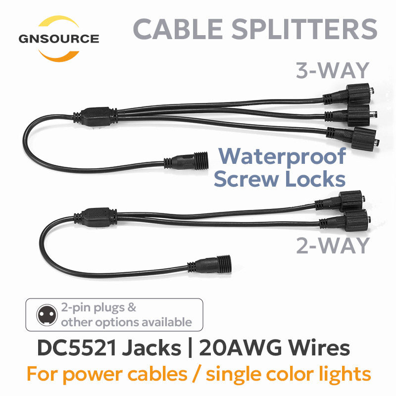 Cable Splitter - DC Plug Waterproof - 2-Way, 3-Way, 4-Way & More