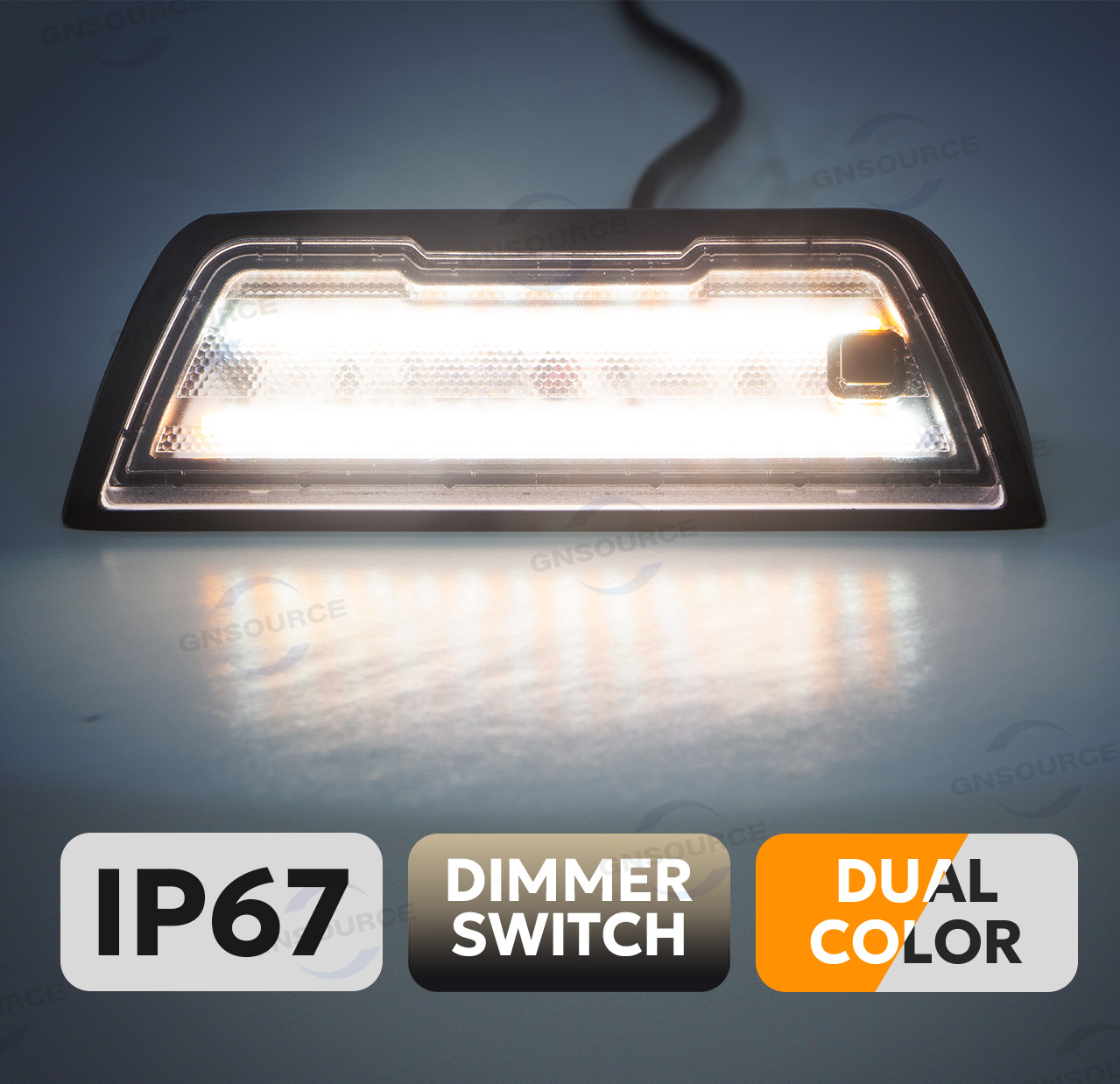 NEW BUTTON DIMMER 45-DEGREE LED WORK LIGHTS, WHITE + AMBER 12V/10-30V DC